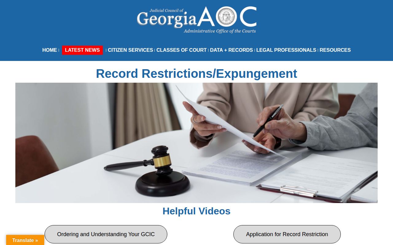 Georgia record restriction and booking-photo law resources for Candler County records